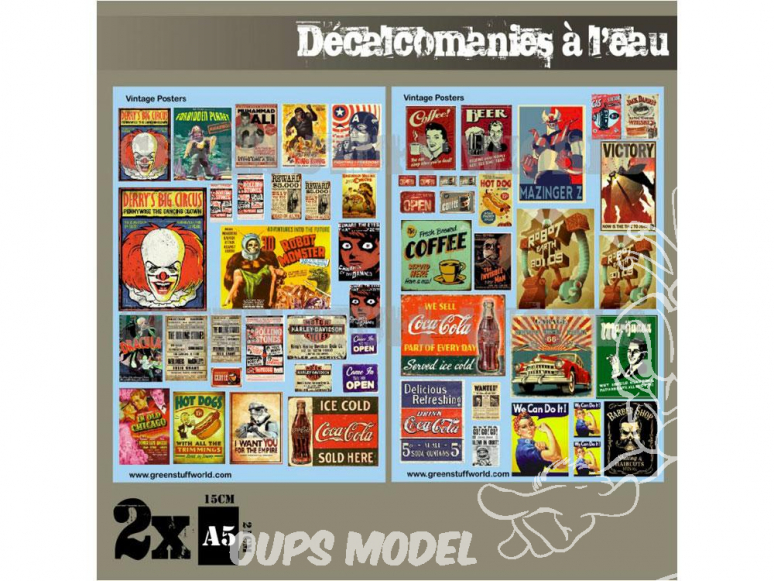 Green Stuff 503692 Decalcomanies a l'eau - Affiche Vintage