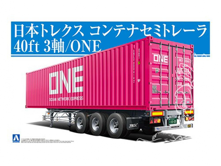 Aoshima maquette camion 55847 Remorque Container 40 Pieds Nippon Trex / Ocean Network Express 1/32