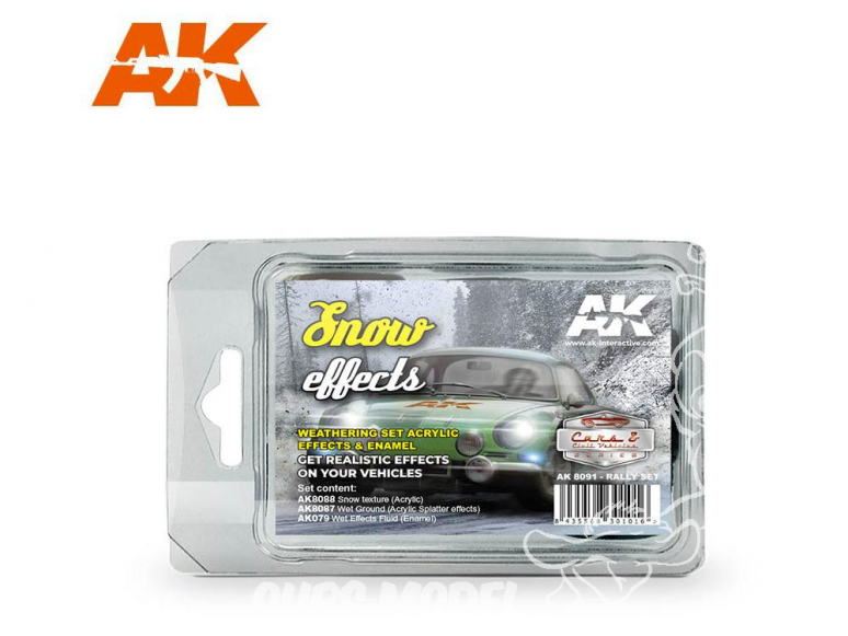Ak Interactive Set Weathering AK8091 Set rallye - Effets Neige 3 x 35ml