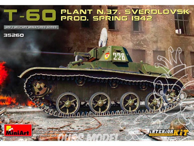 Mini Art maquette militaire 35260 T-60 PLANT N.37 SVERDLOVSK Production SPRING 1942 INTERIOR KIT 1/35