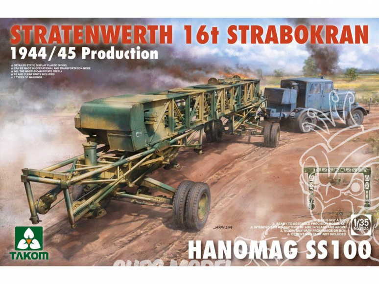 Takom maquette militaire 2124 GRUE STRATENWERTH 16t "STRABOKRAN" 1944/1945 Prod.et TRACTEUR HANOMAG SS100 1/35