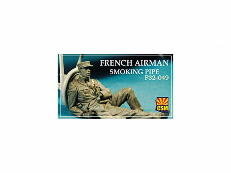 Copper State Models personel F32-049 AVIATEUR FRANÇAIS AU REPOS FUMANT UNE PIPE WWI 1/32