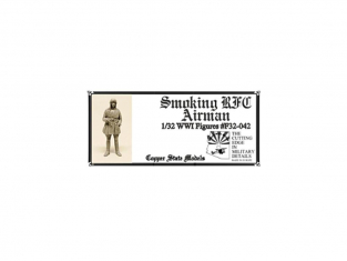 Copper State Models personel F32-042 AVIATEUR DU ROYAL FLYING CORPS FUMANT UNE CIGARETTE WWI 1/32