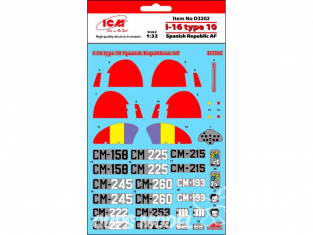 Icm decalques D3202 Marquages I-16 type 10 République espagnole AF 1/32