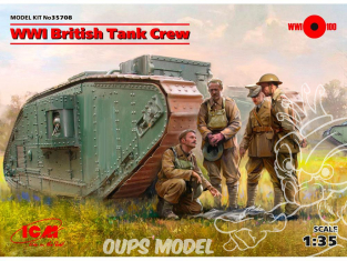 Icm maquette figurines 35708 WWI équipage Britannique de char (4 figurines) (100% de nouveaux moules) 1/35