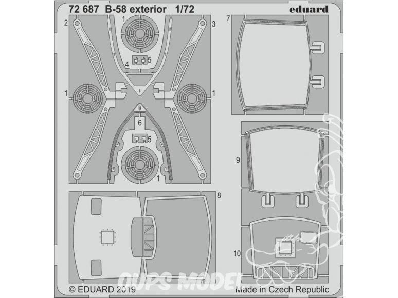 Eduard photodecoupe avion 72687 Extérieur B-58 Italeri 1/72