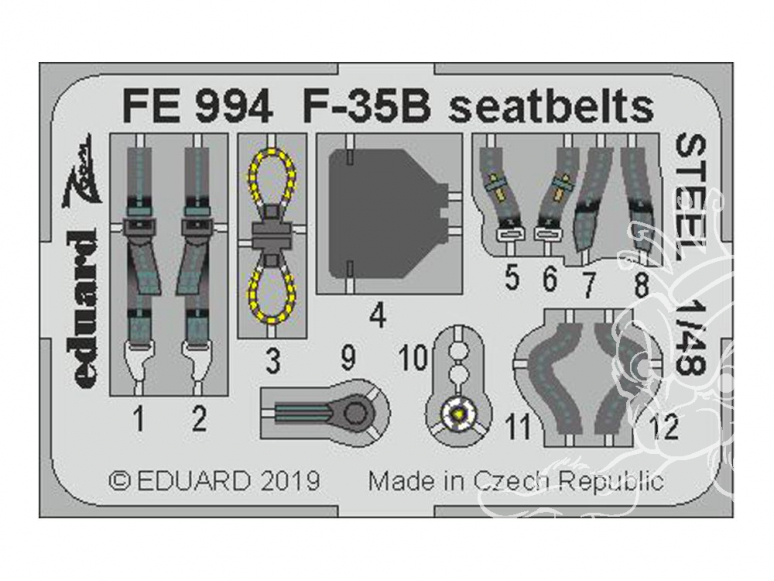 EDUARD photodecoupe avion FE994 Harnais métal F-35B Kitty Hawk 1/48