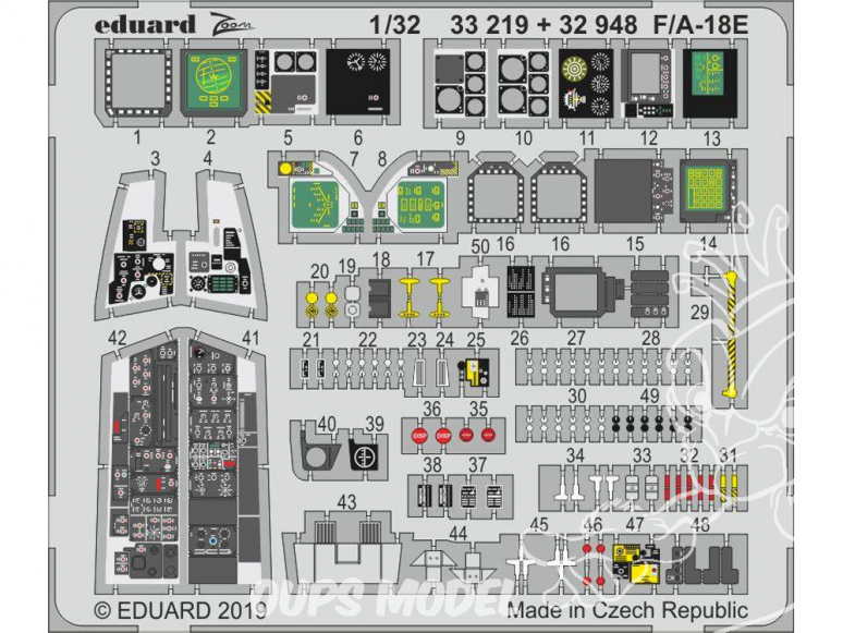 Eduard photodécoupe avion 32948 Intérieur F/A-18E Revell 1/32