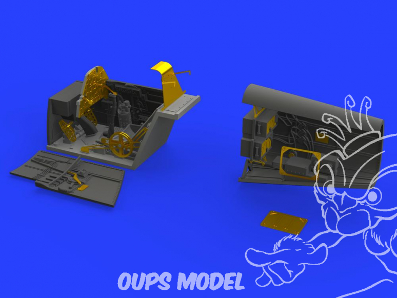 Eduard kit d'amelioration avion brassin 648472 Cockpit & compartiment radio Messerschmitt Bf 109E Eduard 1/48