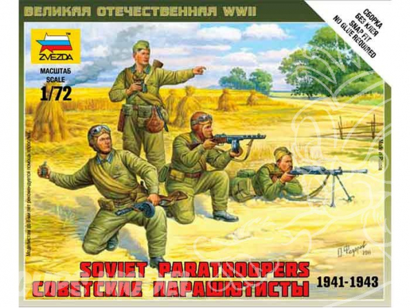 Zvezda maquette plastique 6138 parachutistes sovietique 1/72