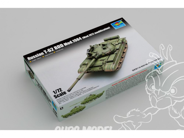 TRUMPETER maquette militaire 07148 T-62 BDD Mod. 1984 (Mod. 1972 modification) CHAR DE BATAILLE SOVIÉTIQUE 1986 1/72