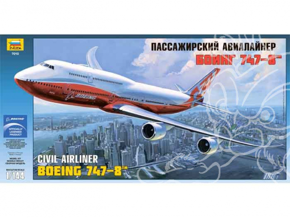 Zvezda maquette avion 7010 Boeing 747-8 1/144