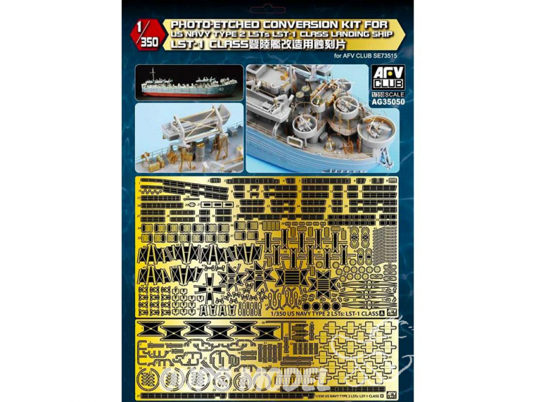 AFV maquette bateau AG35050 Conversion kit en photodecoupe pour LST-1 1/350