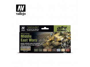 Vallejo Set Afv Color series 71619 Guerres du Moyen-Orient (de 1967 à nos jours) Egyptien et syrien 8x17ml