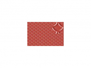 Slaters 438 Feuille de polystyrène imitation tuile de toiture rouge 4mm type de coquille festonnée