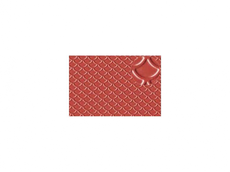 Slaters 438 Feuille de polystyrène imitation tuile de toiture rouge 4mm type de coquille festonnée