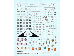 Decalques Berna decals BD144-07 Dassault Mirage F1 CT 1/144