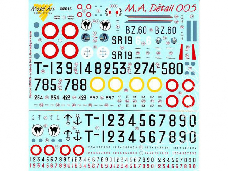 Decalques Model Art M.A Détail 005 Caudron C.635 Simoun 1/72