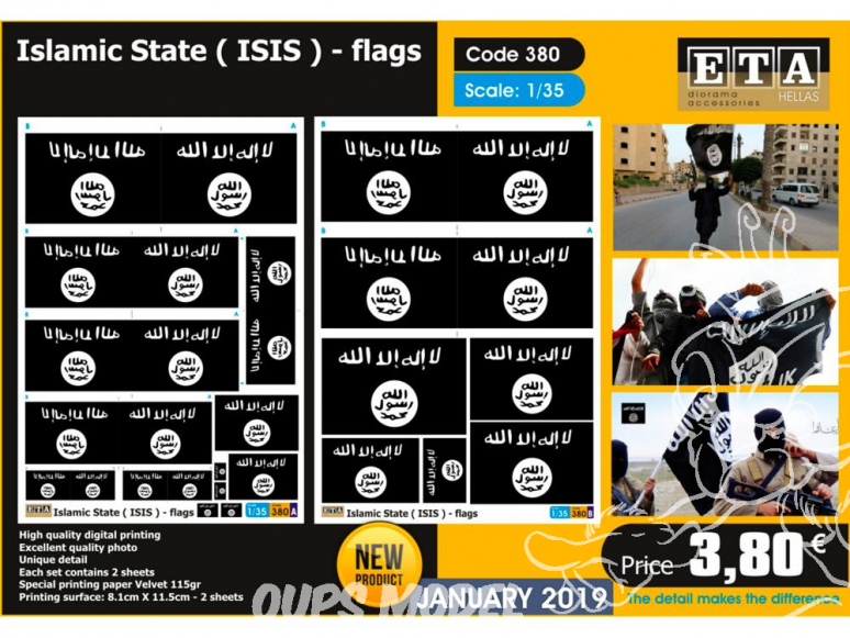 ETA diorama 380 Drapeaux Etat islamique (ISIS) 1/35