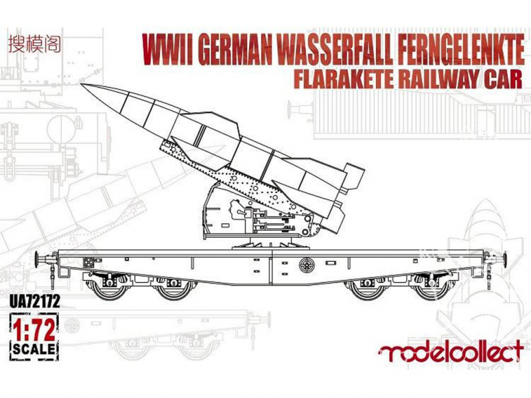 Modelcollect maquette militaire 72172 Wagon allemand avec missile Wasserfall Ferngelenkte FlaRakete 1/72