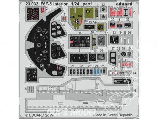 Eduard photodecoupe avion 23032 Intérieur F6F-5 Airfix 1/24