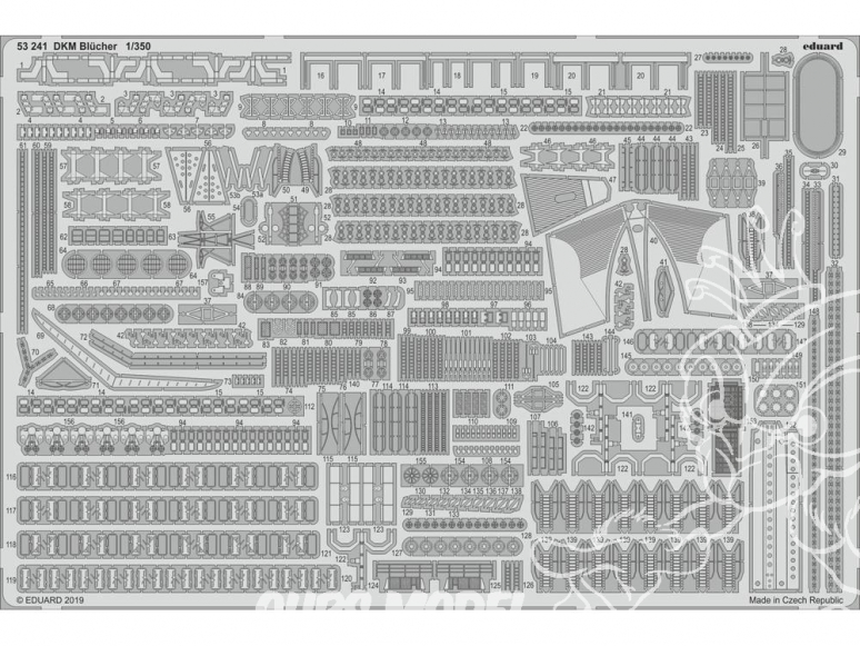 Eduard photodecoupe bateau 53241 DKM Blucher Trumpeter 1/350