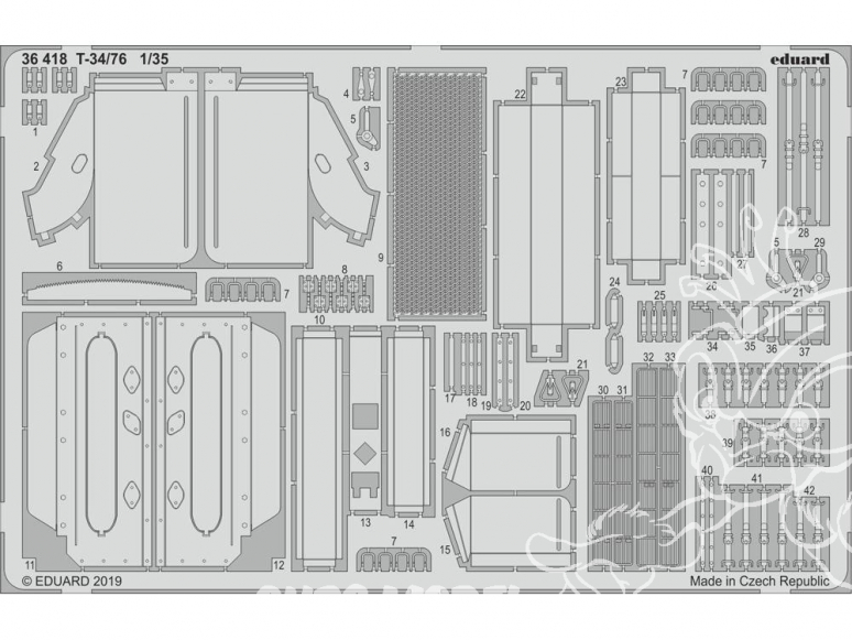 Eduard photodecoupe militaire 36418 Amélioration T-34/76 Zvezda 1/35