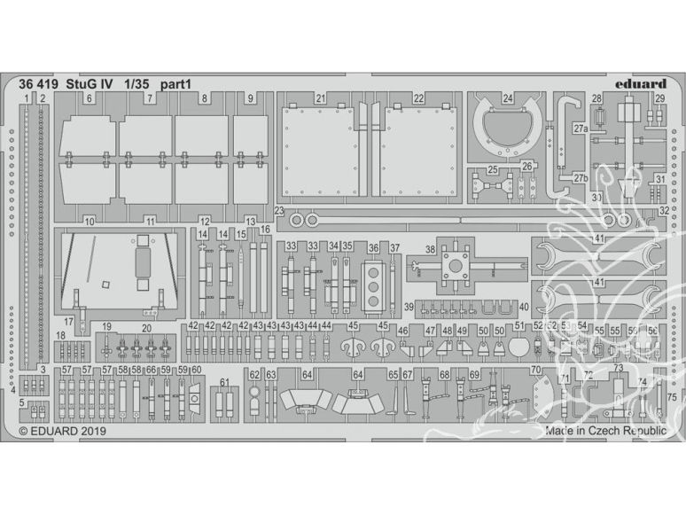 Eduard photodecoupe militaire 36419 Amélioration StuG IV Academy 1/35