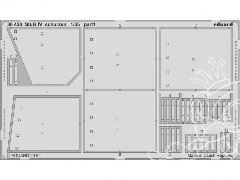 Eduard photodecoupe militaire 36420 Jupes (Schurzen) StuG IV Academy 1/35