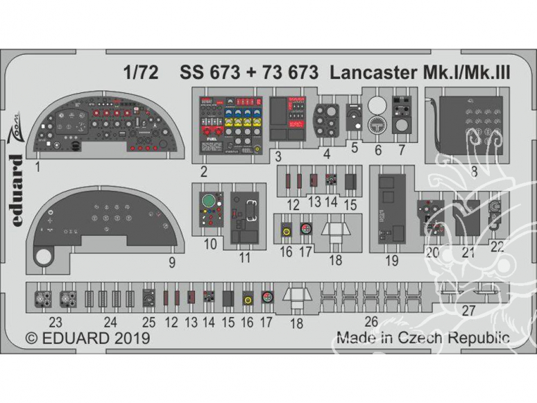 Eduard photodecoupe avion 73673 Intérieur Lancaster Mk.I / Mk.III Revell 1/72