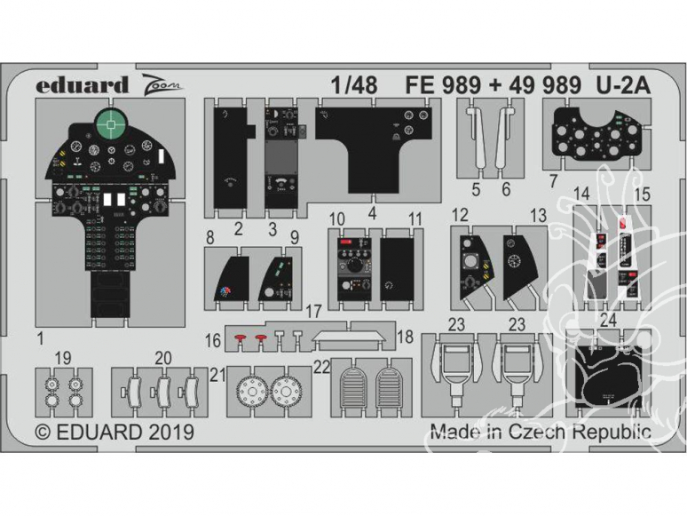 EDUARD photodecoupe avion FE989 Zoom Amélioration U-2A Afv Club 1/48