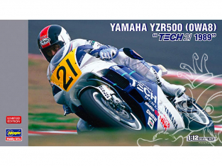 Hasegawa maquette moto 21708 Yamaha YZR 500 (0WA8) TECH 21 1989 1/12  Hasegawa maquette moto 21708 Yamaha YZR 500 (0WA8) TECH 21 1989 1/12