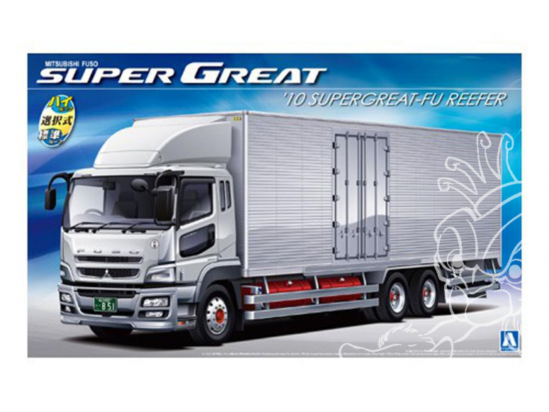 Aoshima maquette camion 09901 Mitsubishi Fuso 2010 (Type FH) Supergreat-FU Frigo 1/32