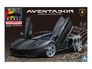 Aoshima maquette voiture 27387 Lamborghini Aventador LP700-4 (Pré-peint Nero Nemesis) 1/24