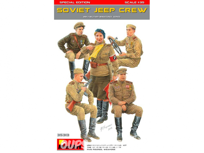 Mini Art maquette militaire 35313 Conducteurs et equipage jeep sovietique WWII 1/35