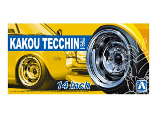 Aoshima maquette voiture 53232 Jantes Kakou Tecchin Typz-1 14" et pneus 1/24