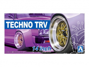 Aoshima maquette voiture 53867 Jantes Techno TRV 14" et pneus 1/24