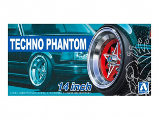 Aoshima maquette voiture 53249 Jantes Techno Phantom 14" et pneus 1/24