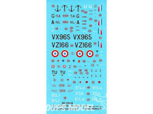 DECALQUES BERNA DECALS BD144-28 De Havilland Vampire Mk.5 aero navale et armée de l'air 1/144