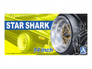 Aoshima maquette voiture 52587 Jantes Sat Shark 14" et pneus 1/24