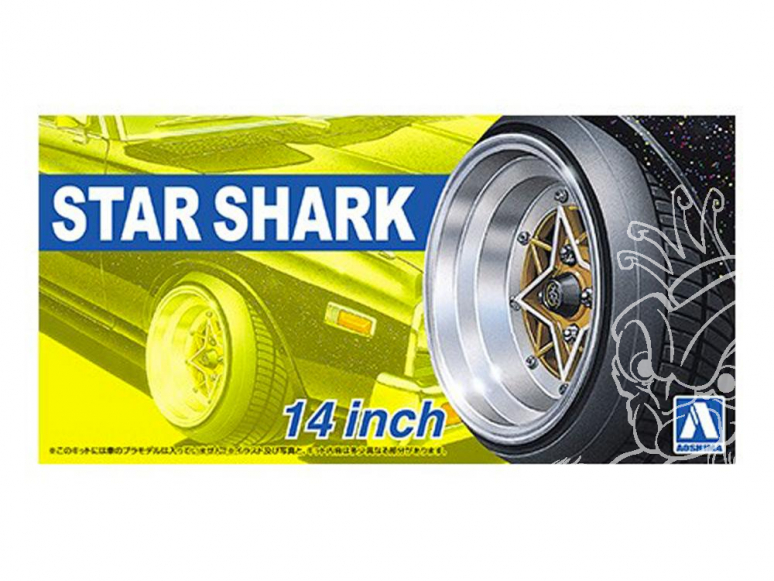 Aoshima maquette voiture 52587 Jantes Sat Shark 14" et pneus 1/24