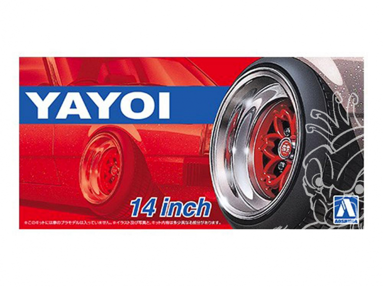 Aoshima maquette voiture 52563 Jantes Yakoi 14" et pneus 1/24
