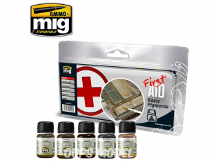 MIG weathering 7448 Set premiers secours - Pigments basiques 5 x 35ml