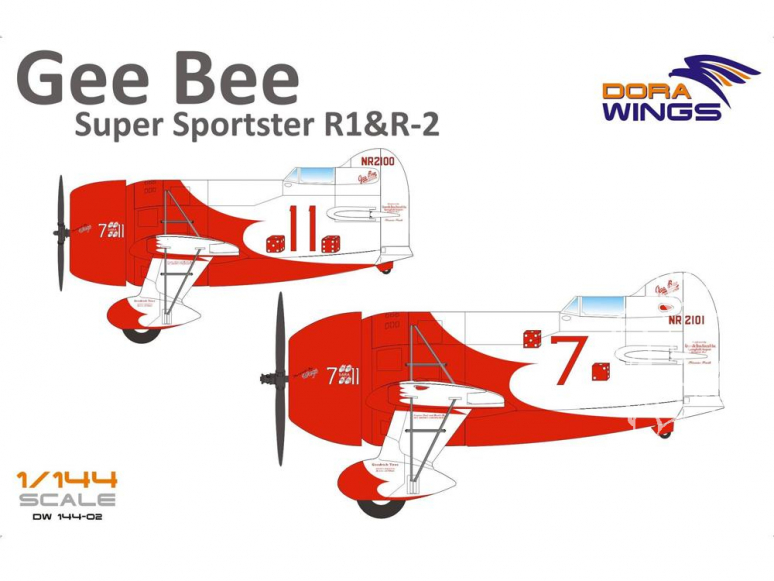 Dora Wings maquette avion DW14402 Gee Bee Super Sportster R1 & R2 2 en 1 1/144