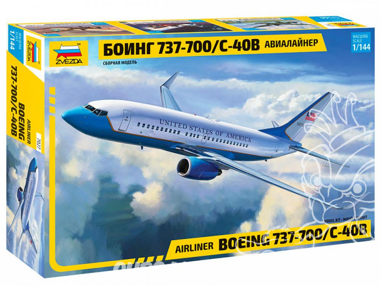 Zvezda maquette avion 7027 Avion de ligne Boeing 737-700 C-40B 1/144