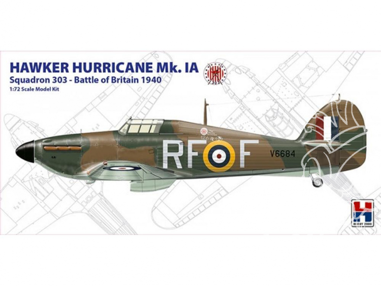Hobby 2000 maquette avion 72001 Hawker Hurricane Mk.IA Esadron 303 - Bataille d'Angleterre 1940 1/72