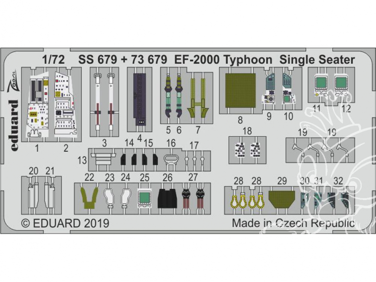 Eduard photodecoupe avion SS679 Zoom Amélioration EF-2000 Typhoon Monoplace Revell 1/72
