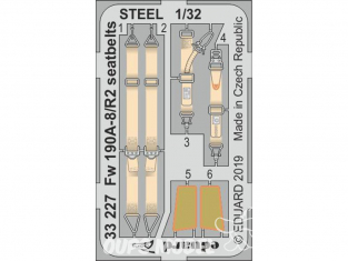 Eduard photodécoupe avion 33227 Harnais métal Focke Wulf Fw 190A-8/R2 Revell 1/32