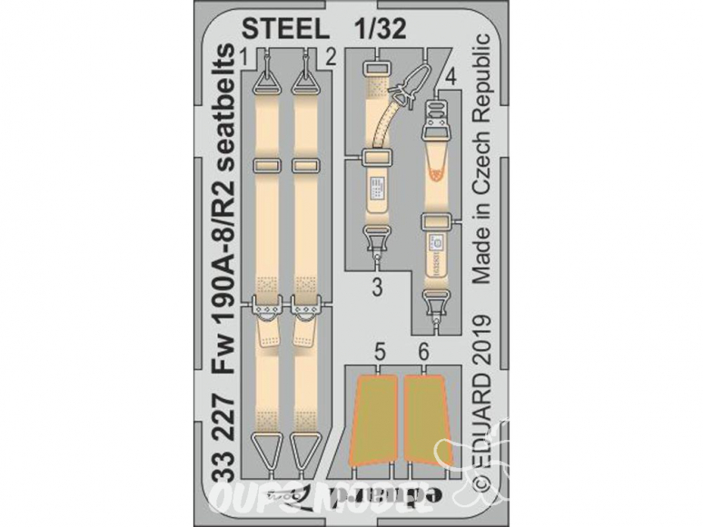 Eduard photodécoupe avion 33227 Harnais métal Focke Wulf Fw 190A-8/R2 Revell 1/32