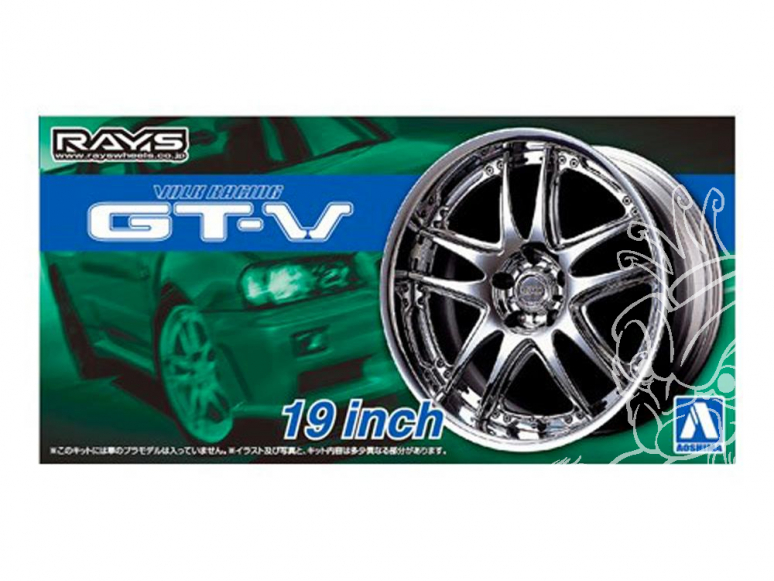 Aoshima maquette voiture 54628 Jantes Rays Volk Racing GT-V 19" et pneus 1/24